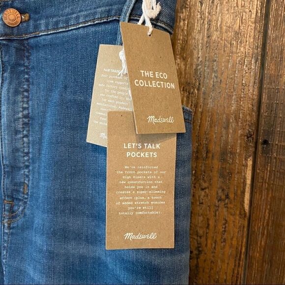 Madewell NWT Women’s Sz 37 Blue Cali Demi Boot High Rise Tall Jeans - Picture 6 of 9